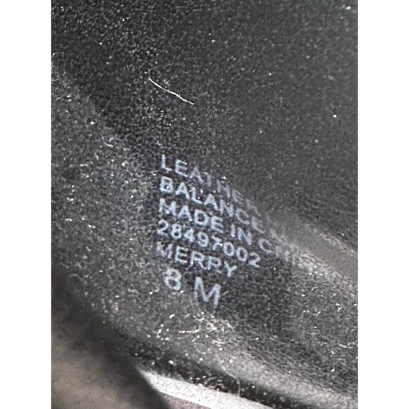 Fergie Black Leather Ankle Boots Peep Toe Heels Women's 8 Snaps - Picture 4 of 8